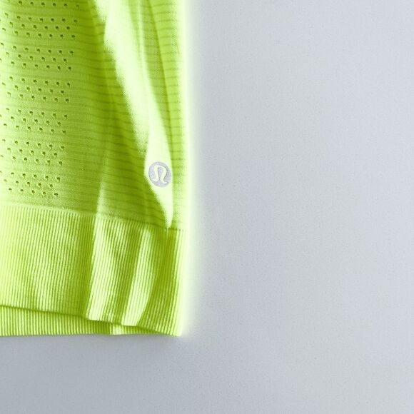 Lululemon Womens Swiftly Breathe Long Sleeve Top Neon Green Medium - Picture 3 of 6